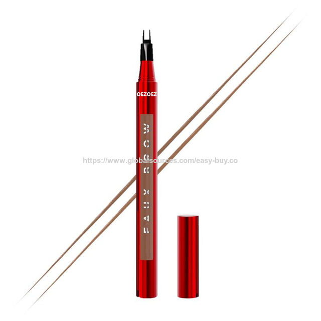 Pensil alis: Digariskan dalam satu sapuan, jelas dan tegas, tiga dimensi, berbentuk baik, tahan air