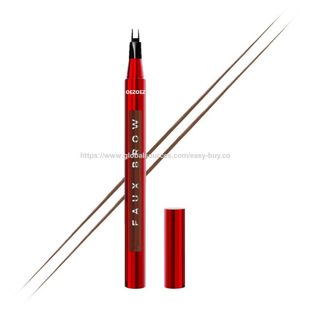 Pensil alis: Digariskan dalam satu sapuan, jelas dan tegas, tiga dimensi, berbentuk baik, tahan air