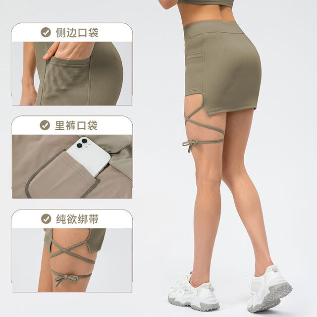 Nuevo mono de golf OEM para mujer, vestido de tenis forrado con pantalones cortos y bolsillo oculto, ropa deportiva para correr al aire libre