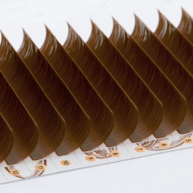 Lii Lash 0.03 0.05 0.07 Marron Mat Croissant Volume Cils Individuels Souples Extensions de Cils Couleur Plateaux Marque Privée