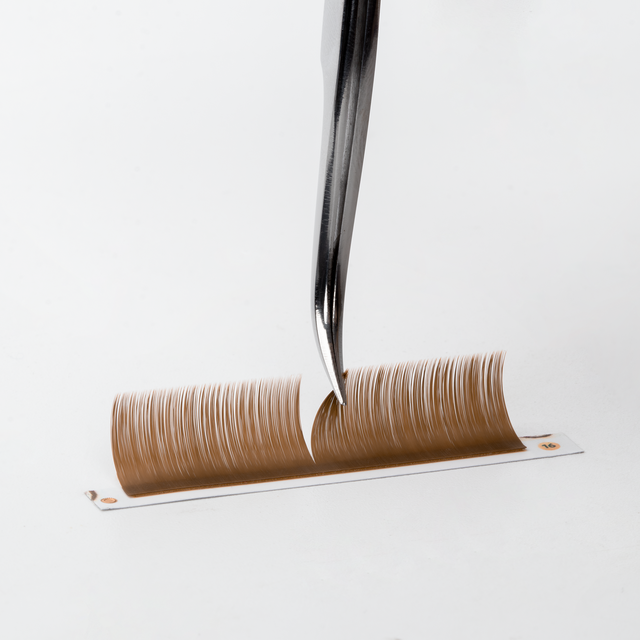 Lii Lash 0.03 0.05 0.07 Marron Mat Croissant Volume Cils Individuels Souples Extensions de Cils Couleur Plateaux Marque Privée