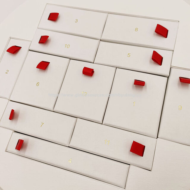Tubo de Papel Redondo de Cartón con Logo Personalizado, Calendario de Adviento Cosmético Vacío para Caja de Regalo de Navidad