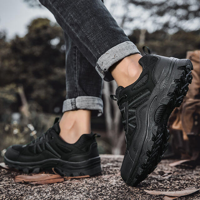 Sapatos de Caminhada ao Ar Livre: Antiderrapantes, Resistentes ao Desgaste, Cabedal em Couro Artificial Leve, Sola de Borracha, Versátil para Viagens de Casal
