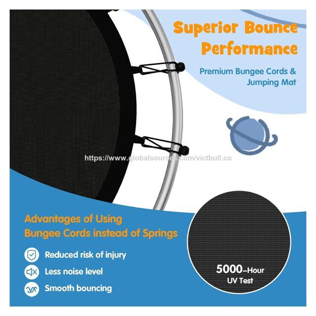Trampoline Lanterne Premium de 14 pieds avec Protection UV et Filet de Sécurité Renforcé Certifié ASTM pour le Divertissement Familial dans le Jardin