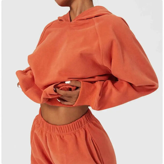 Sweat à capuche décontracté Athleisure pour femme en molleton French Terry, ample et sportif, avec poche kangourou et manches longues