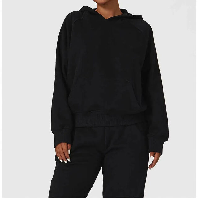 Sweat à capuche décontracté Athleisure pour femme en molleton French Terry, ample et sportif, avec poche kangourou et manches longues