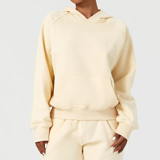 Sweat à capuche décontracté Athleisure pour femme en molleton French Terry, ample et sportif, avec poche kangourou et manches longues