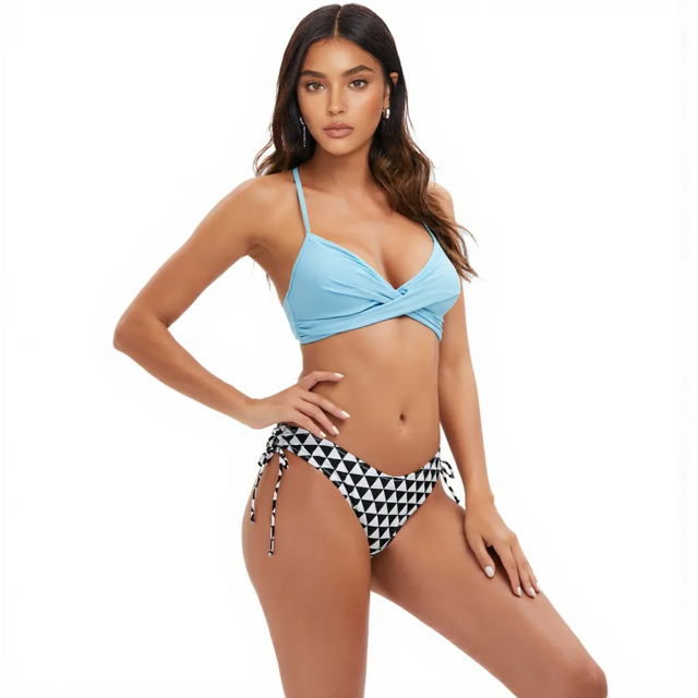 Novedad Bikini Sexy Estilo Rayas - Bañador de Dos Piezas Triángulo de Moda