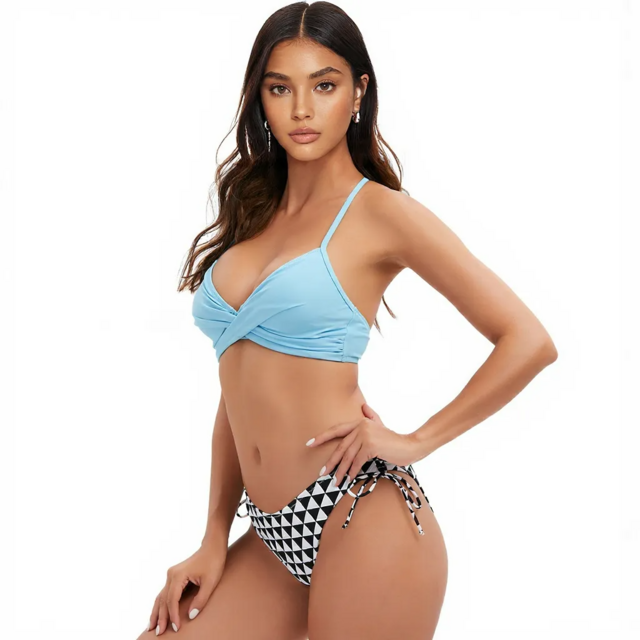 Novedad Bikini Sexy Estilo Rayas - Bañador de Dos Piezas Triángulo de Moda