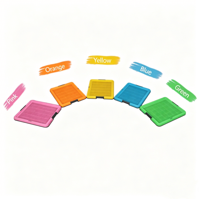 Fabricant de toilettes pour chiens colorées, toilettes pour animaux de compagnie d'intérieur, plateau à grille étanche, grand espace pour chiots, éducateur de propreté, fournitures pour animaux de compagnie
