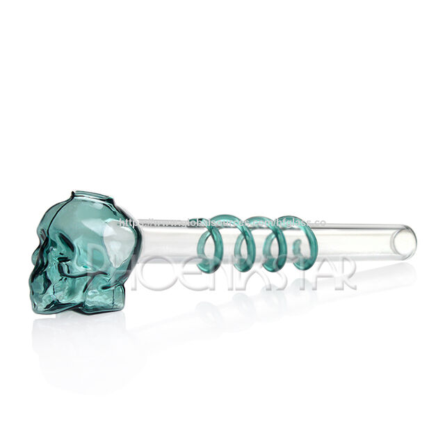 Großhandel Phoenixstar gebogenes Glasrohr in Mischfarben, 4 Zoll, Totenkopf-Pfeife, Sweet Puff Ölbrenner
