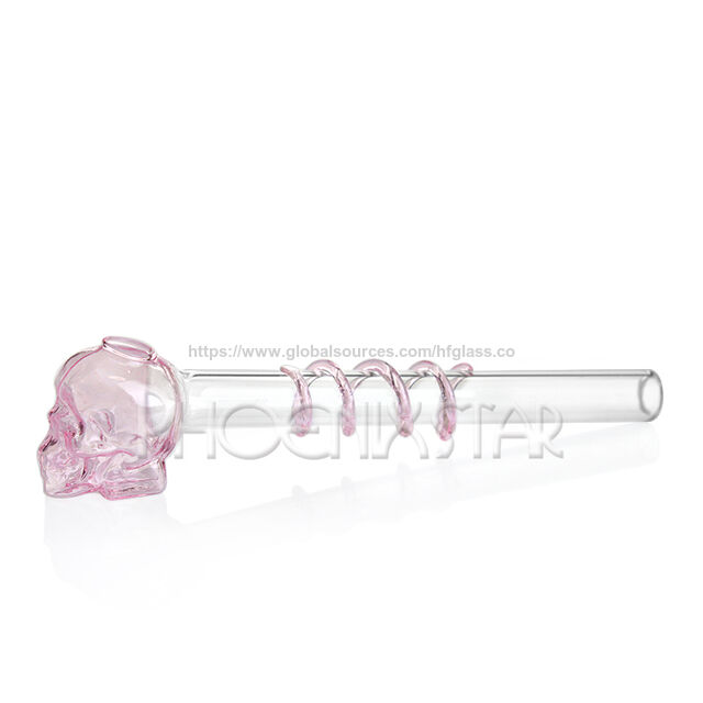 Großhandel Phoenixstar gebogenes Glasrohr in Mischfarben, 4 Zoll, Totenkopf-Pfeife, Sweet Puff Ölbrenner