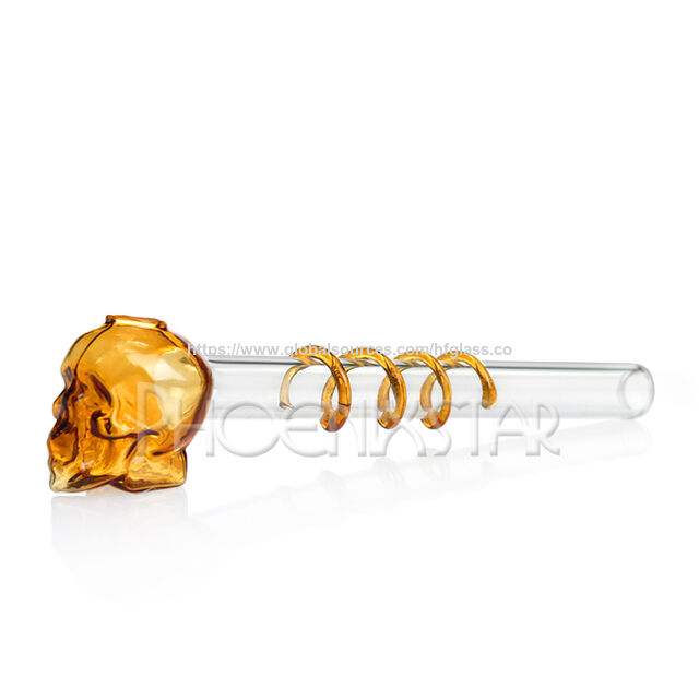 Großhandel Phoenixstar gebogenes Glasrohr in Mischfarben, 4 Zoll, Totenkopf-Pfeife, Sweet Puff Ölbrenner