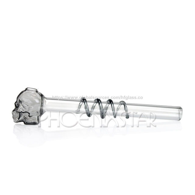Großhandel Phoenixstar gebogenes Glasrohr in Mischfarben, 4 Zoll, Totenkopf-Pfeife, Sweet Puff Ölbrenner