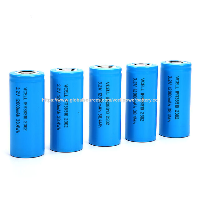 VCELL/OEM Deep Cycle IFR38910 3.2V 12Ah Lifepo4 Batterie mit PCM für Elektrofahrzeuge, Solarleuchten, USV, Off-Grid Energiespeicher