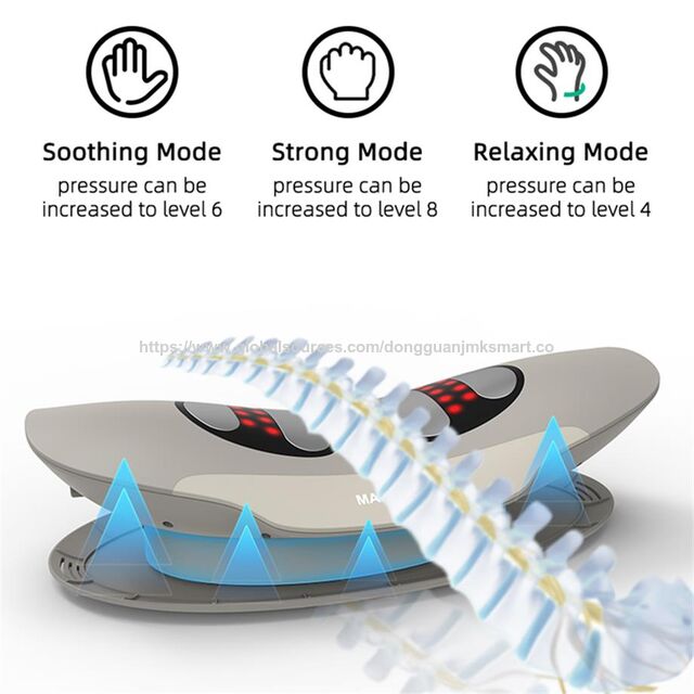 Elektrischer Lendenwirbel-Massager mit EMS-Impulstraktion, Airbag, Heizung, Vibration und einstellbarer Krümmung