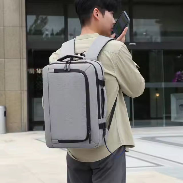 Mochila Duradera y Ligera, Impermeable, Gran Capacidad, USB, Estilo Nuevo, Material Oxford, para Viajes y Exteriores, Bolsa para Ordenador de Hombre
