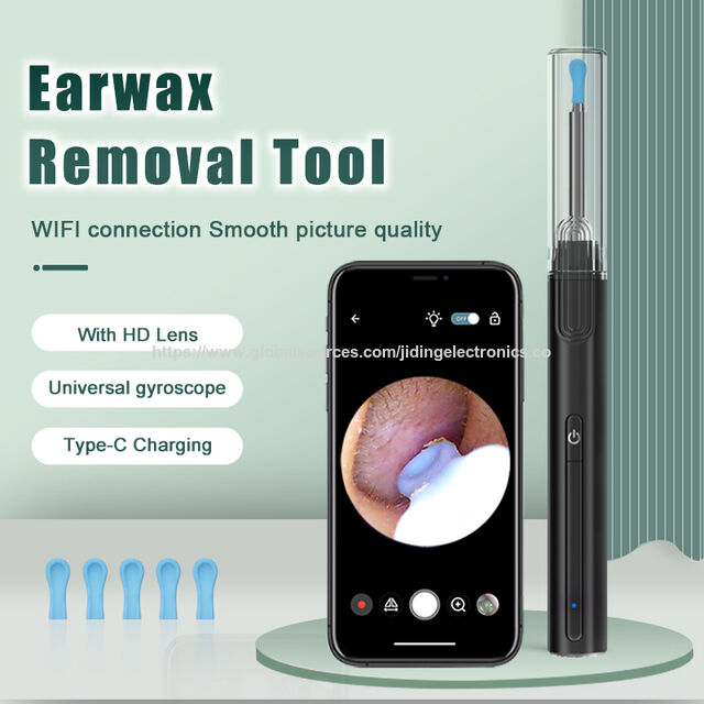 Outil de retrait de cérumen à prix d'usine (ODM/OEM) Otoscope d'oreille Endoscope intégré WiFi sans fil et caméra HD