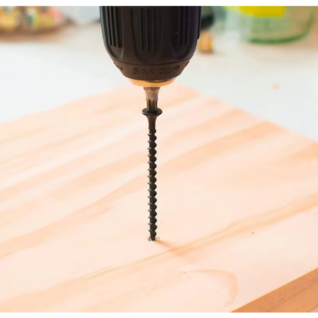 Tornillo para Drywall C1022 con Recubrimiento de Fosfato Negro, Rosca Gruesa y Rosca Fina, 3.5x25mm