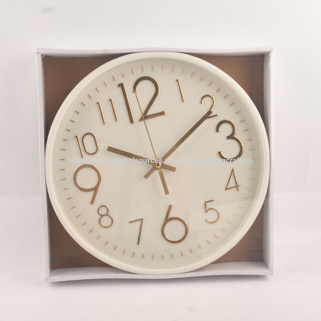 Horloge Murale Tridimensionnelle Simple, Design Contemporain en Plastique, Mouvement Silencieux à Balayage, Luxe pour la Maison, le Bureau et la Décoration