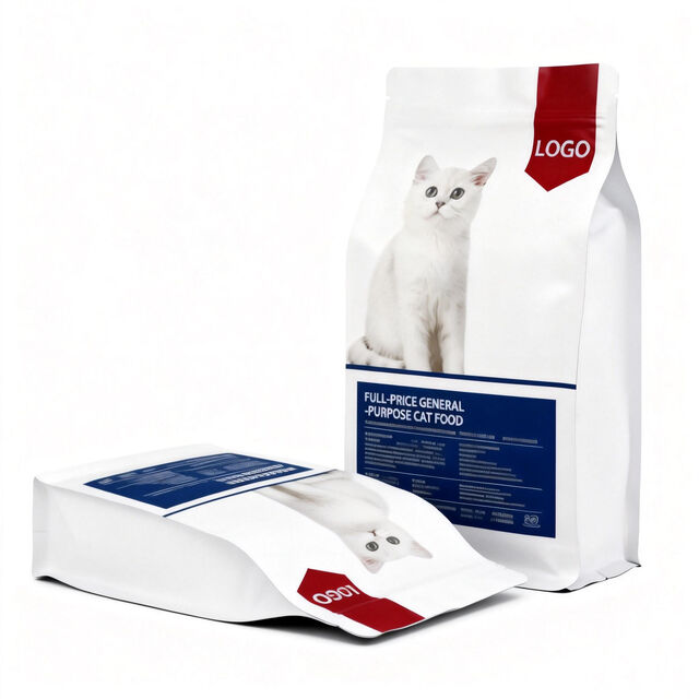 Sac d'emballage personnalisé à fermeture à huit côtés pour aliments pour animaux de compagnie, nourriture pour chiens et chats, lait, gelée, qualité alimentaire