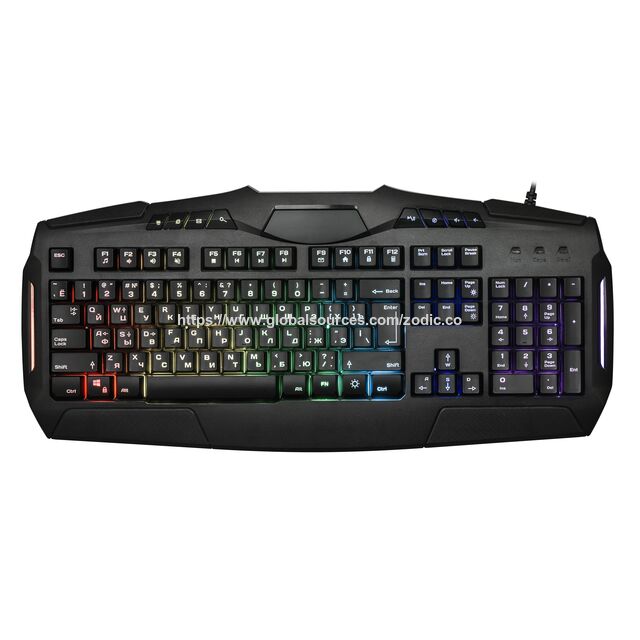 Verstellbare, hintergrundbeleuchtete Membran-Gaming-Tastatur für Computer mit 8 Multimedia-Tasten