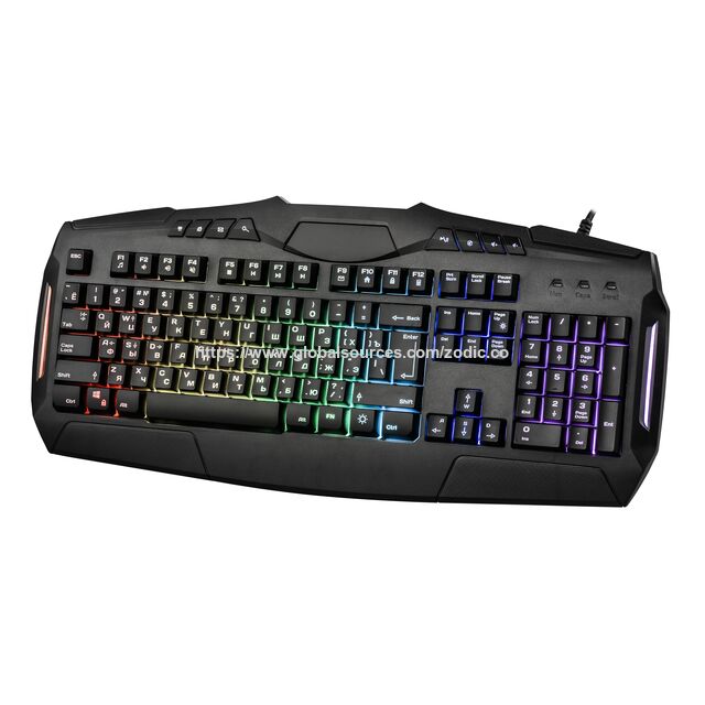 Verstellbare, hintergrundbeleuchtete Membran-Gaming-Tastatur für Computer mit 8 Multimedia-Tasten
