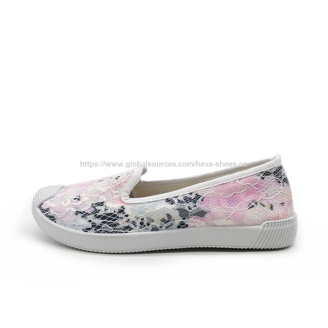 Modische Damen-Freizeitschuhe aus Canvas mit Spitzenobermaterial und Stern-Design
