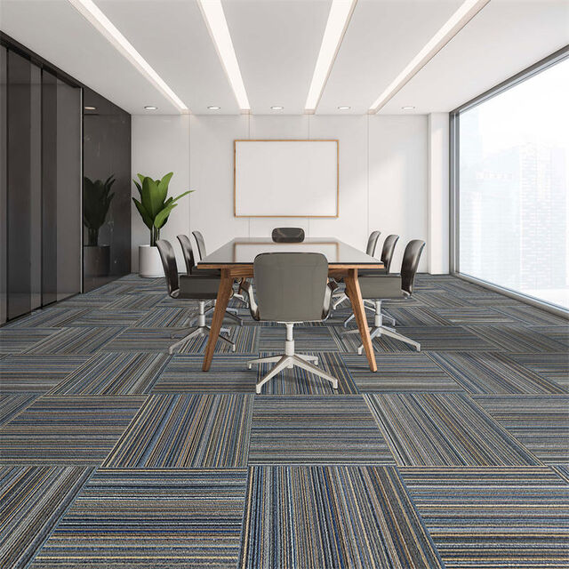 Moquette de Luxe pour Hôtel, Dalles de Moquette Commerciales en Nylon Jacquard PP pour Bureau, Moquette Carrée PVC de 50x50