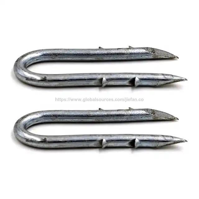 Suministro de fábrica Clavos aislantes tipo U / Grapas para cercas / Clavos en forma de U para árboles