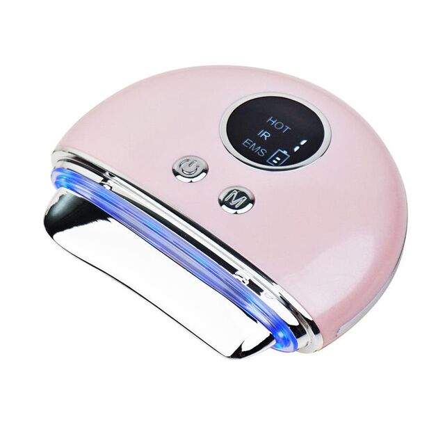 Instrumento de beleza eletrônico EMS de microcorrente com vibração e aquecimento de luz colorida para pescoço, massageador elétrico doméstico tipo Amazon para a América Latina