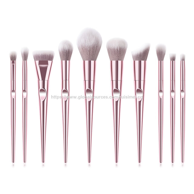 Kit Professionnel de 10 Pinceaux de Maquillage de Haute Qualité en Gros - Ensemble de Pinceaux de Maquillage Rose