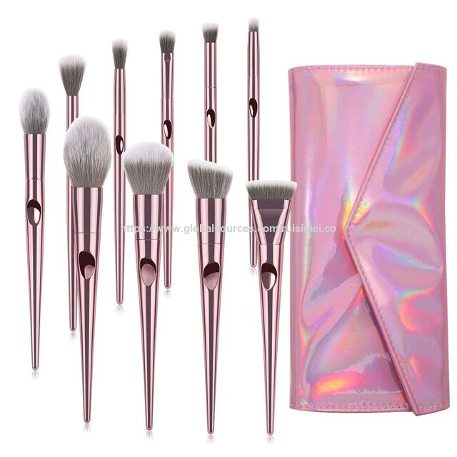 Kit Professionnel de 10 Pinceaux de Maquillage de Haute Qualité en Gros - Ensemble de Pinceaux de Maquillage Rose
