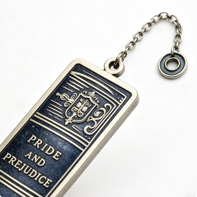 Marcador de Libros Antiguo Chapado en Oro Personalizado - Esmalte Suave UV de Aleación de Zinc, Diseño Deportivo, Artesanía Metálica para Regalo de Lectura