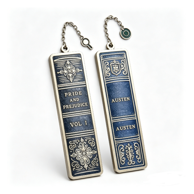 Marcador de Libros Antiguo Chapado en Oro Personalizado - Esmalte Suave UV de Aleación de Zinc, Diseño Deportivo, Artesanía Metálica para Regalo de Lectura
