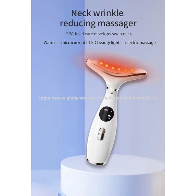 Massageador Antirrugas com Vibração de Fótons para Rosto e Pescoço - Dispositivo de Beleza para Firmar a Pele, Cuidados Pessoais de Beleza