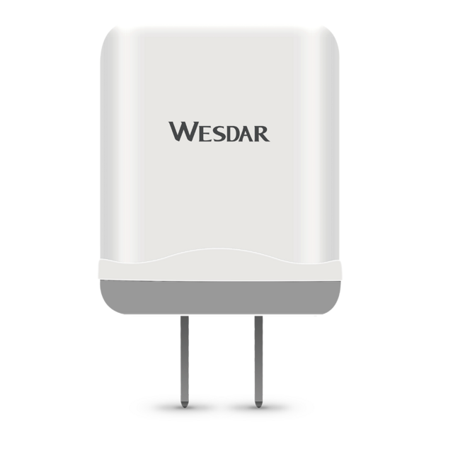 Pengisi Daya USB Multi-Port untuk Rumah/Meja, 2 USB, Pengisi Daya Ponsel Steker EU 15,5W
