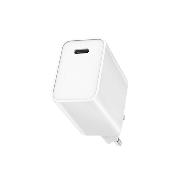 Pengisi Daya Cepat PD 18W Colokan EU, Output Tipe-C Tunggal, 110-220V, Pengisi Daya untuk Ponsel iPad