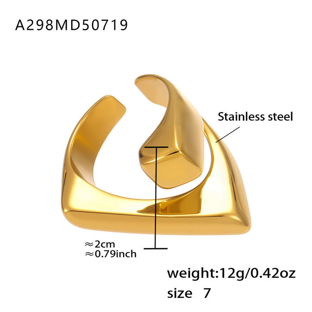 Anillos de cóctel con diseño abierto hueco, anillo de nudillo, acero de titanio 18K, anillo para dedo índice