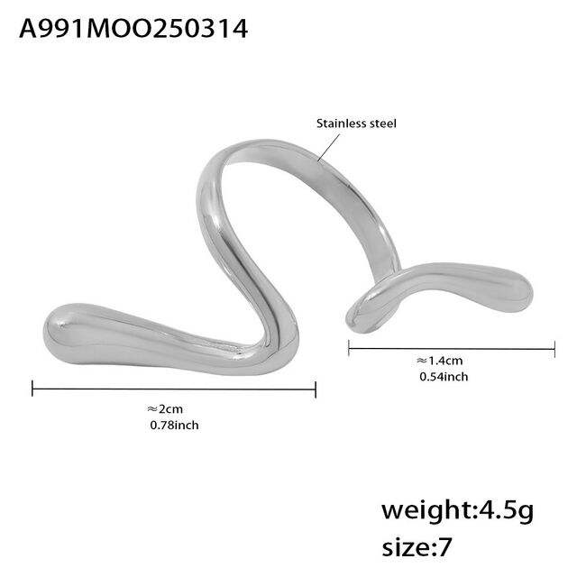 Anillos de cóctel con diseño abierto hueco, anillo de nudillo, acero de titanio 18K, anillo para dedo índice