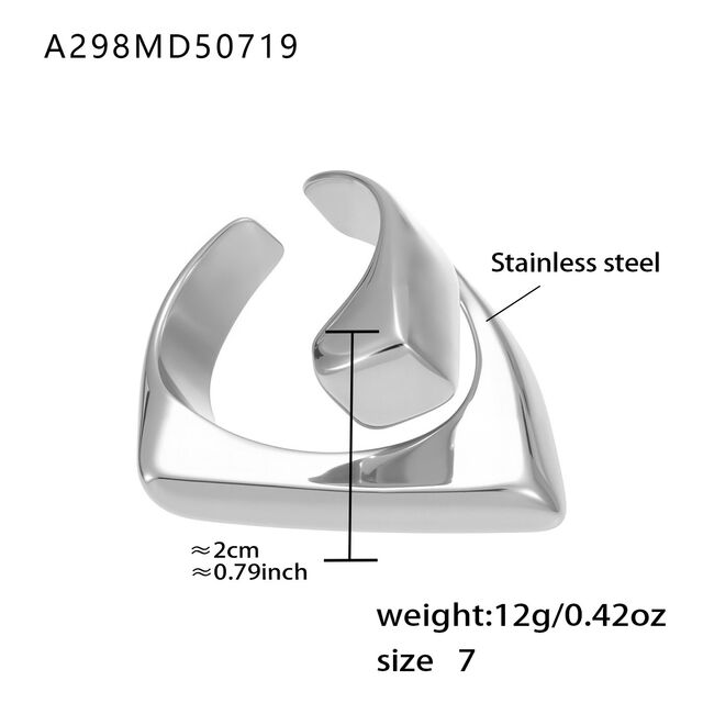 Anillos de cóctel con diseño abierto hueco, anillo de nudillo, acero de titanio 18K, anillo para dedo índice