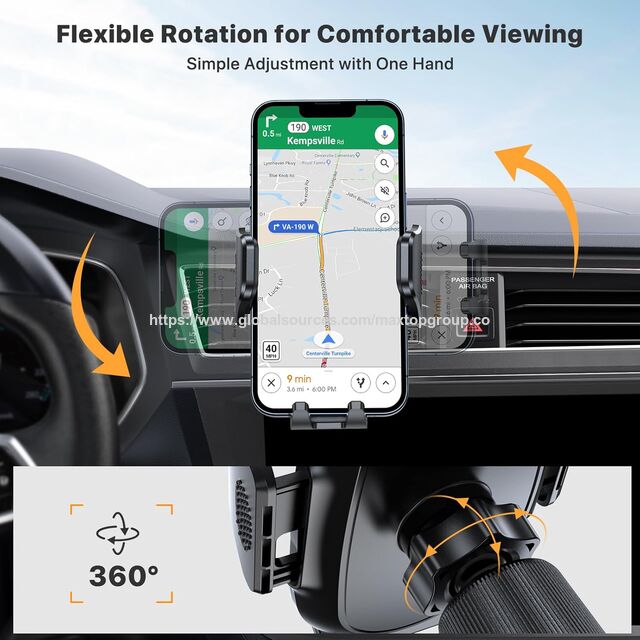 Hochwertiger, sturzsicherer Metallhaken, 360° drehbar, einhändig bedienbar, Autolüftungs-Handyhalterung für Navigationsfahrten, Smartphone-Halterung