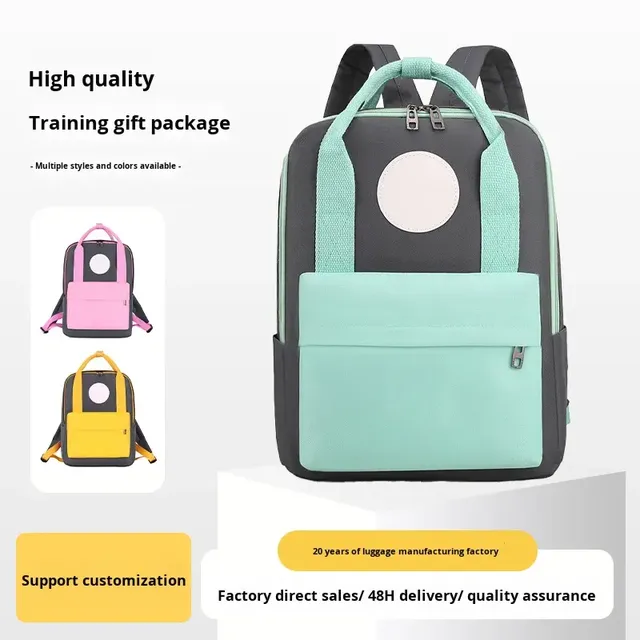 Mochila Ligera de Tela Oxford para Estudiantes de Primaria, Estilo Universitario, Doble Correa de Hombro, Logo Personalizable para Niños