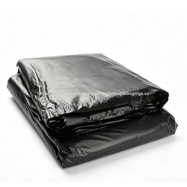 Bolsas de Basura HDPE Negras de Alta Resistencia con Parte Superior Plana para Residuos Comerciales e Industriales