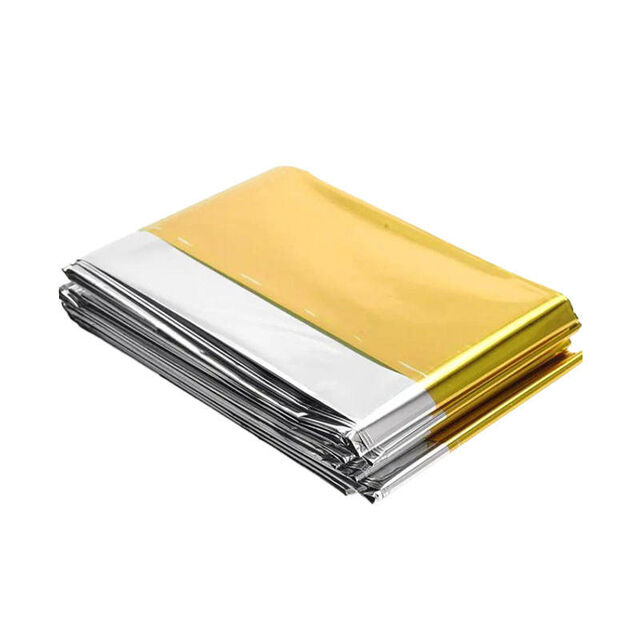 Manta Térmica de Emergencia Ligera de Primeros Auxilios, Manta de Rescate Segura de Papel de Aluminio Impermeable