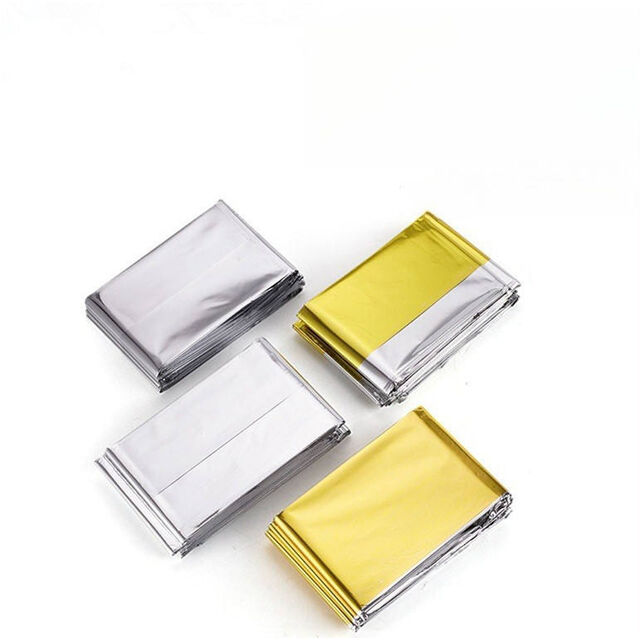 Manta Térmica de Emergencia Ligera de Primeros Auxilios, Manta de Rescate Segura de Papel de Aluminio Impermeable