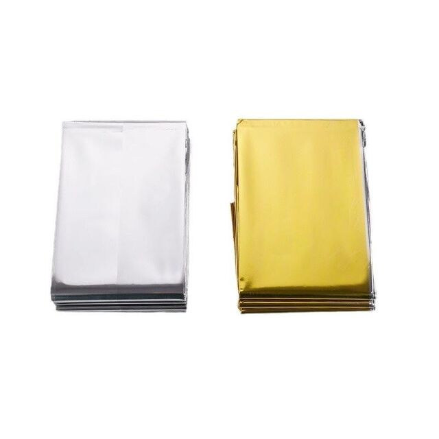 Manta Térmica de Emergencia Ligera de Primeros Auxilios, Manta de Rescate Segura de Papel de Aluminio Impermeable