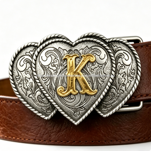 Hebilla de Cinturón Western de Aleación de Zinc Personalizada, Diseño Floral Grabado en Plata Antigua para Hombres y Mujeres, Ideal para Graduación