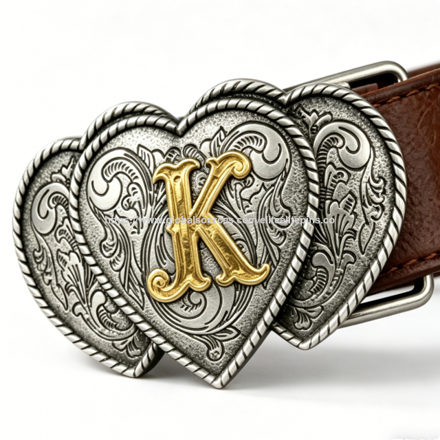 Hebilla de Cinturón Western de Aleación de Zinc Personalizada, Diseño Floral Grabado en Plata Antigua para Hombres y Mujeres, Ideal para Graduación