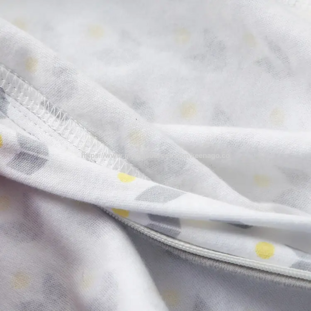 MOQ 30 Pcs Custom Newborn Baby Bamboo Clothes Gray and Yellow Cute Pattern Sleeping Baby Sleep Sack